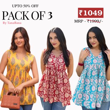 3 Floral Kurtis in one perfect combo | soft, classic, and effortlessly stylish | SC-03