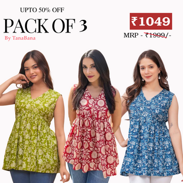 3 Floral Kurtis in one perfect combo | soft, classic, and effortlessly stylish | SC-04