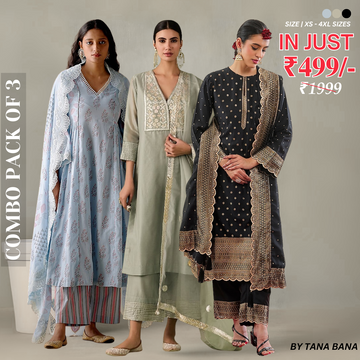 Celebrate Tradition with Our 3 Combo Festive Kurta Sets + Dupatta | FK-06