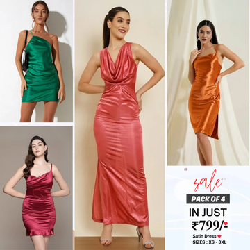 4 Combo Women’s Satin Dress Luxe Looks for Every Occasion | SD-08
