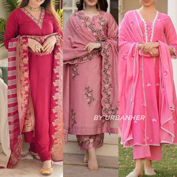 Elegant 3-Piece Women Kurti Set with Dupatta Combo Pack – Stylish, Comfortable & Versatile Ethnic Wear | KS-08