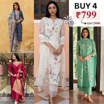Pack of 4 Cotton Kurtis – Perfect for Every Occasion, Stylish and Comfortable! | COK-09