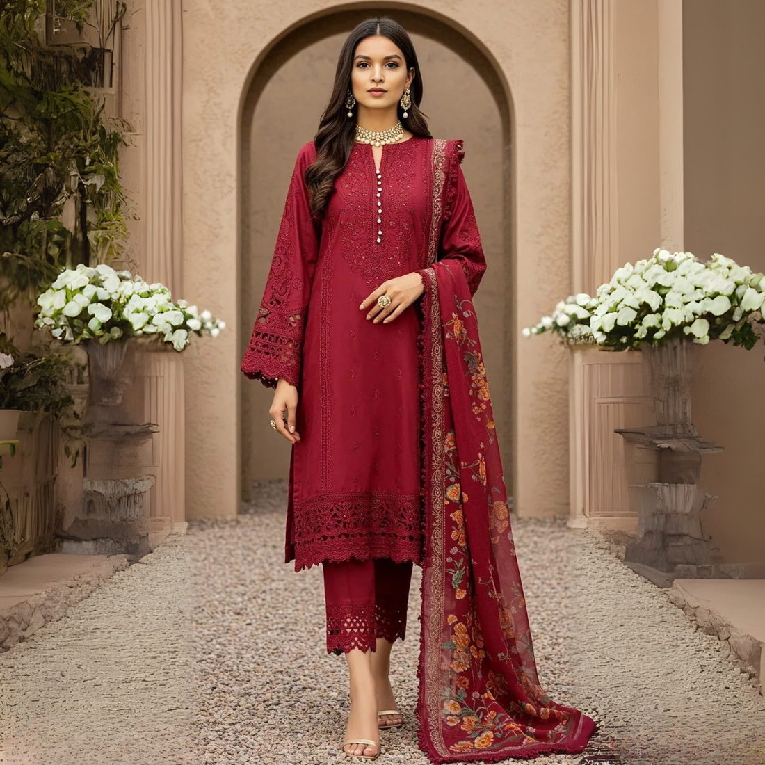 Designer Women’s 3 Piece Kurta Set for Casual & Festive Wear | FW-03