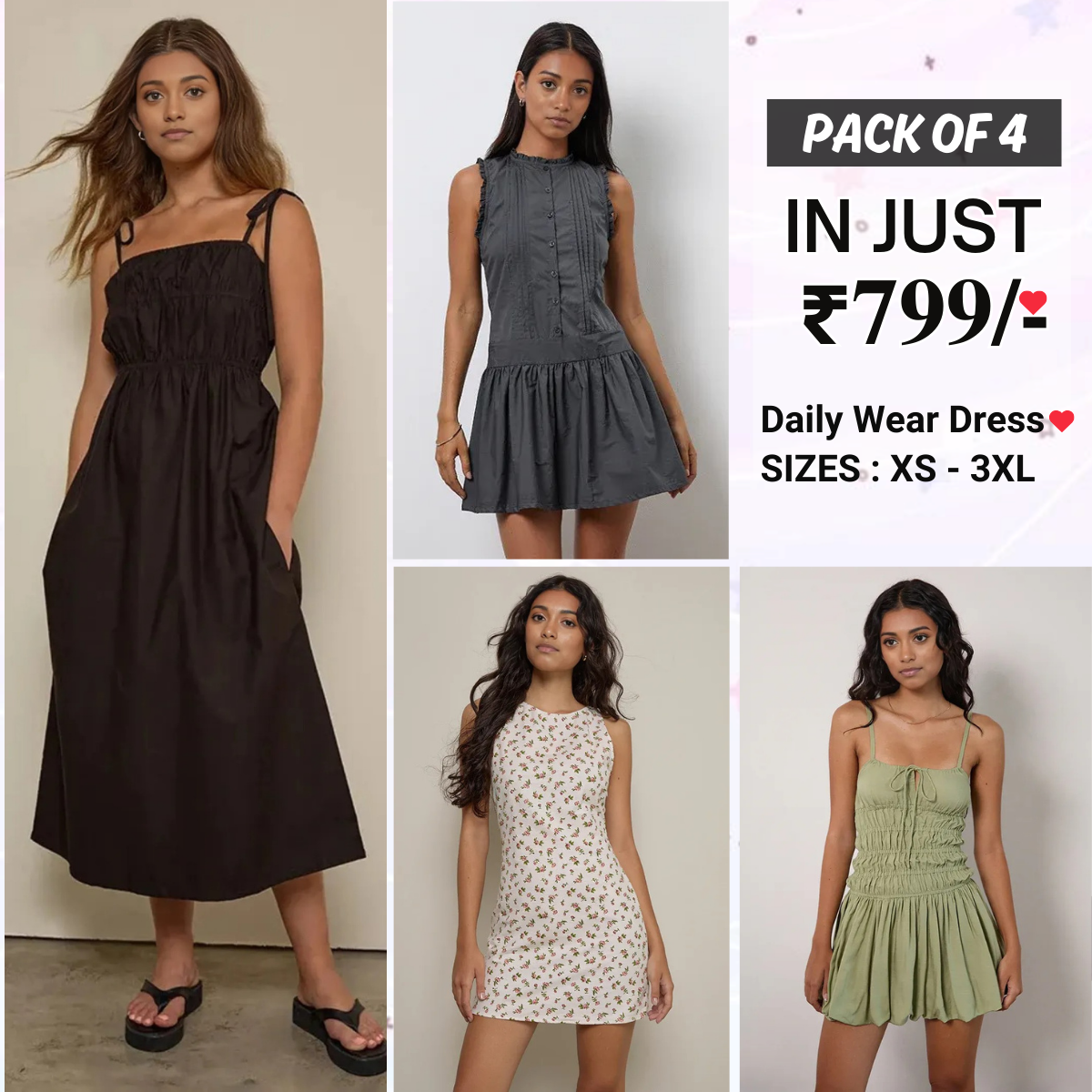 4 Women’s Daily Wear Dress Collection Your Daily Style Solution | DD-10
