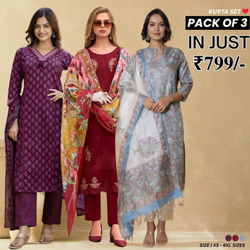 Designer Women’s 3 Piece Kurta Set for Casual & Festive Wear | FW-10