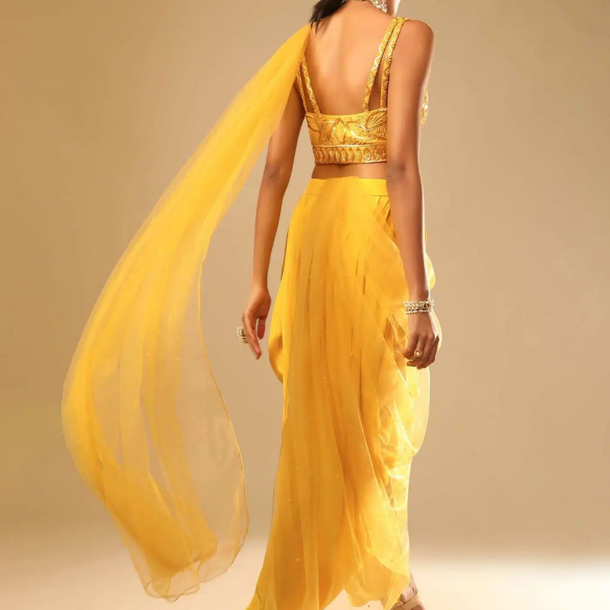Elegant Indo-Western 3-Piece Combo | Jacket, Shrug, or Dupatta | IW-07