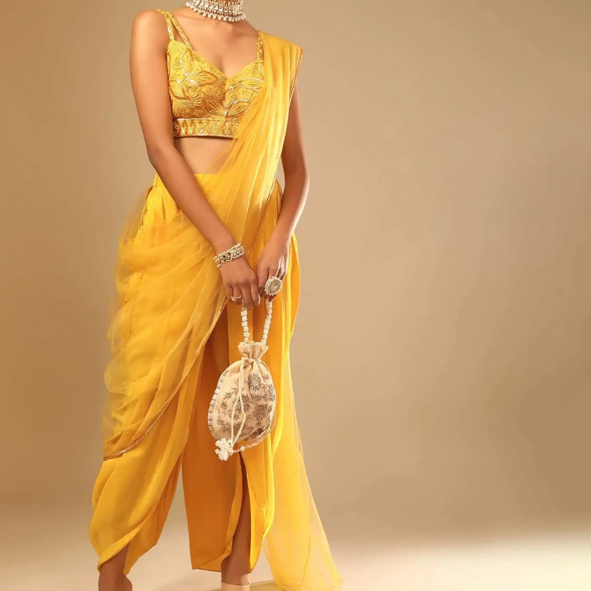 Elegant Indo-Western 3-Piece Combo | Jacket, Shrug, or Dupatta | IW-07