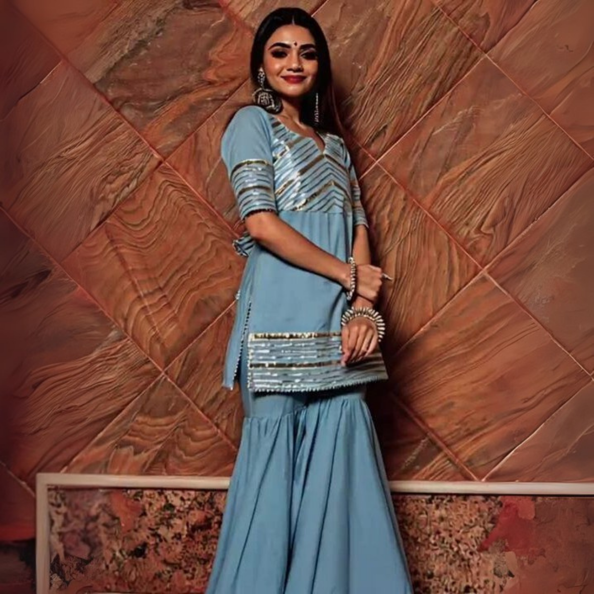 3-Piece Cotton Sharara Set with Dupatta for Women – Soft, Comfortable & Stylish Combo Pack | SD-14