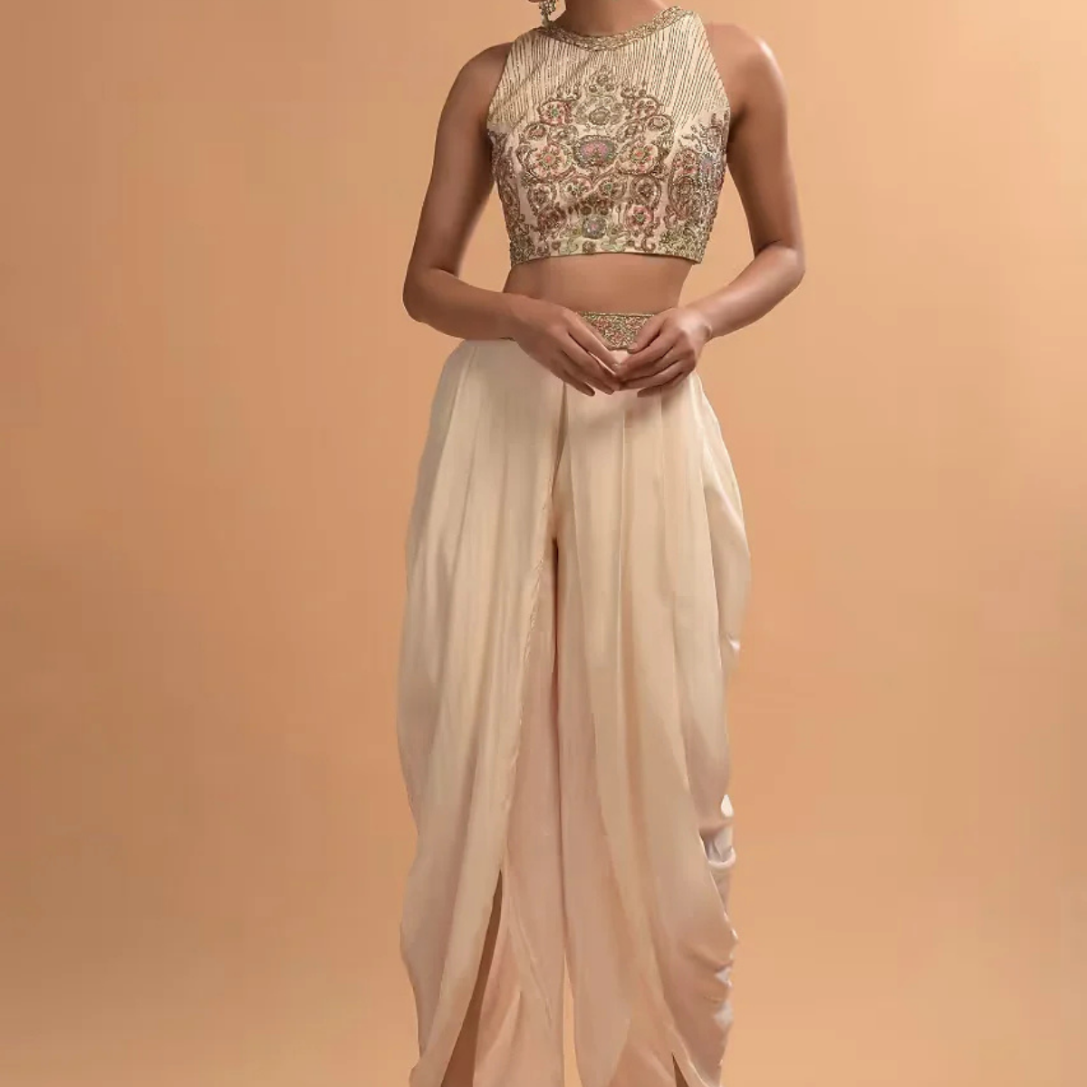 Elegant Indo-Western 3-Piece Combo | Jacket, Shrug, or Dupatta | IW-07