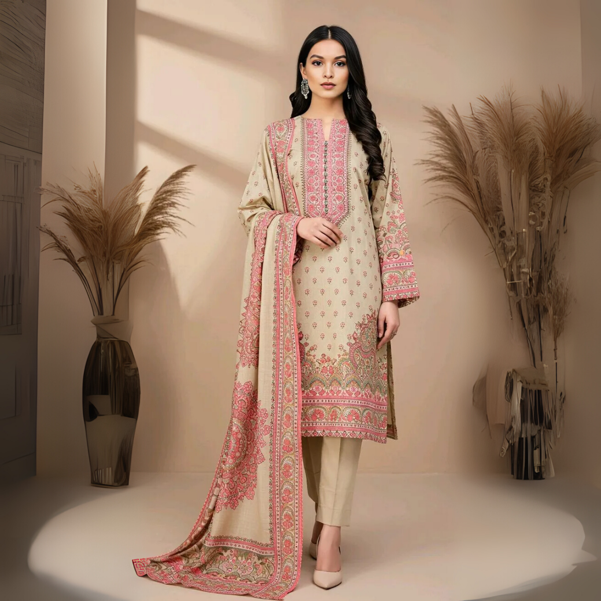 Designer Women’s 3 Piece Kurta Set for Casual & Festive Wear | FW-01