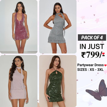 4-Piece Women’s Party Dress Combo Glam Up Every Occasion | PD-01