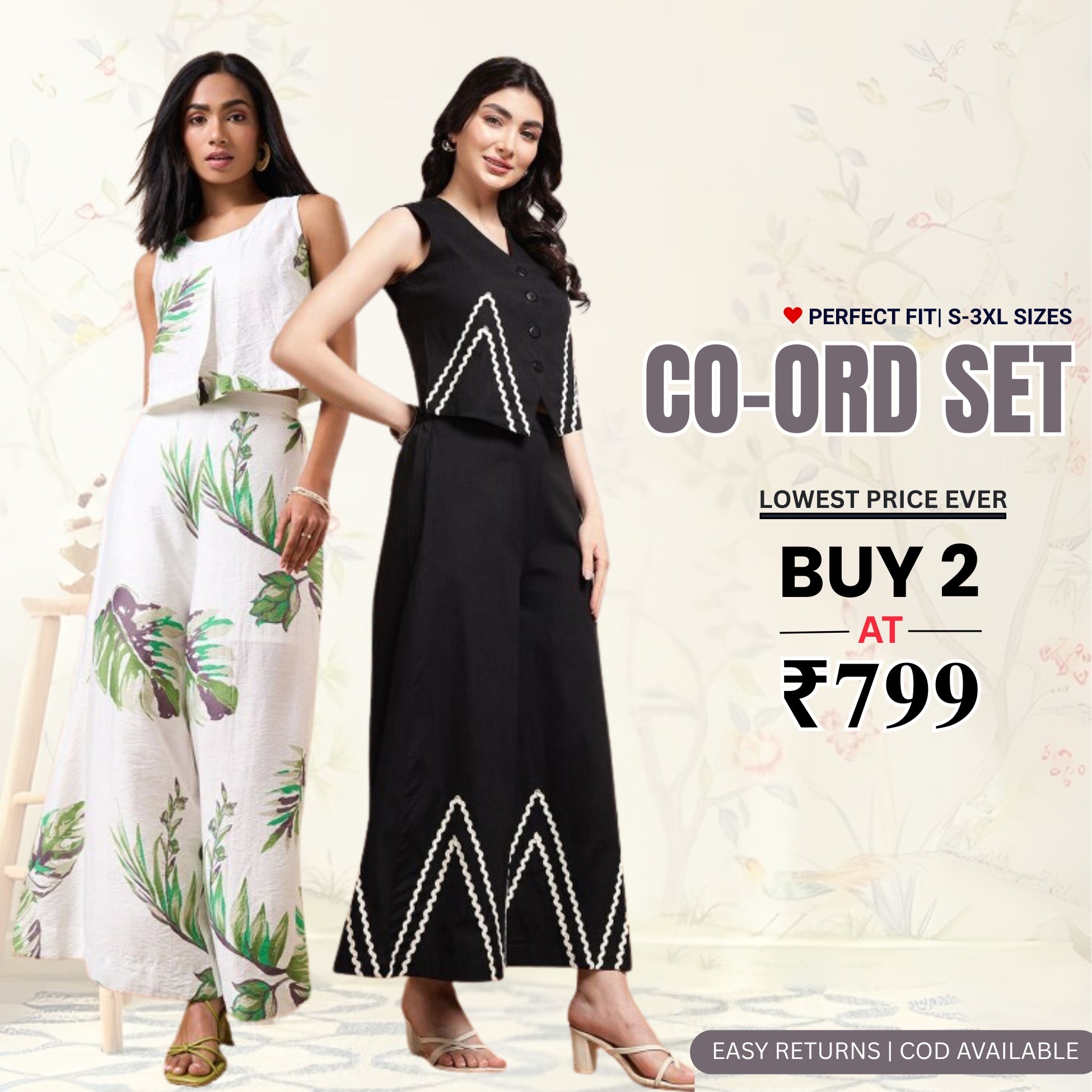 Women’s Co-ord Sets Pack of 2 – Latest Fashion Co-ord Sets on Sale Today | COS-01