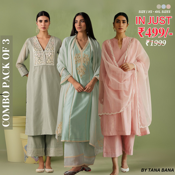 Celebrate Tradition with Our 3 Combo Festive Kurta Sets + Dupatta | FK-01