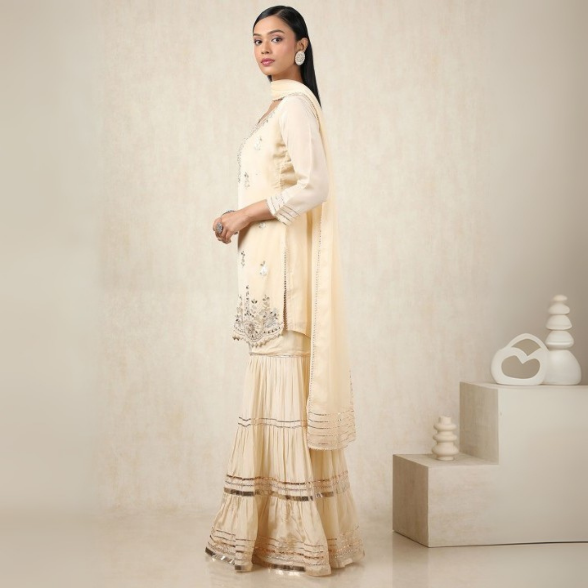 3-Piece Cotton Sharara Set with Dupatta for Women – Soft, Comfortable & Stylish Combo Pack | SD-12