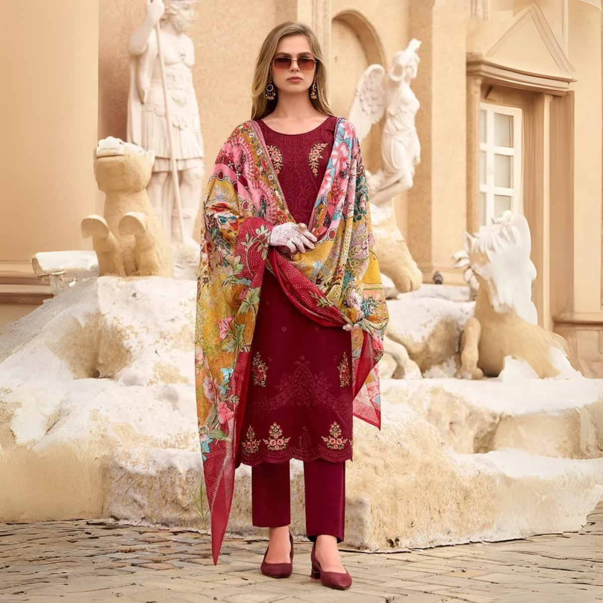 Designer Women’s 3 Piece Kurta Set for Casual & Festive Wear | FW-10