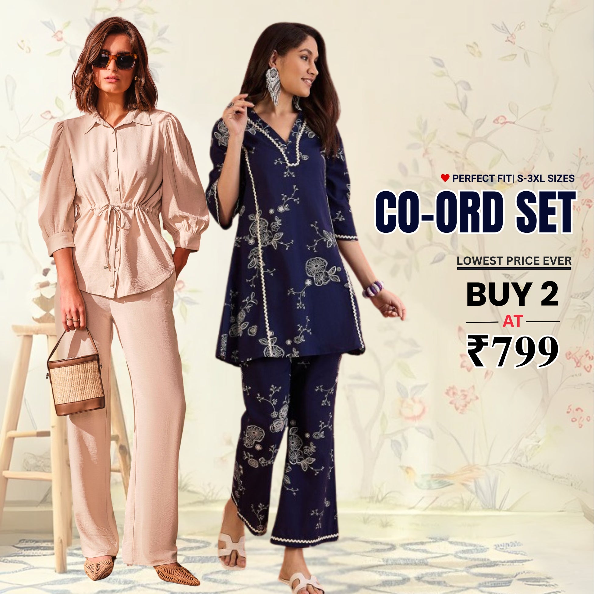 Women’s Co-ord Sets Pack of 2 – Latest Fashion Co-ord Sets on Sale Today | COS-02