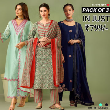 Designer Women’s 3 Piece Kurta Set for Casual & Festive Wear | FW-02