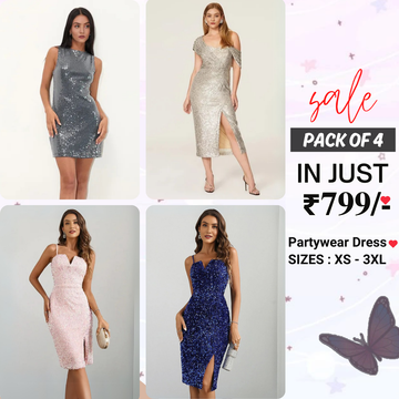 4-Piece Women’s Party Dress Combo Glam Up Every Occasion | PD-02