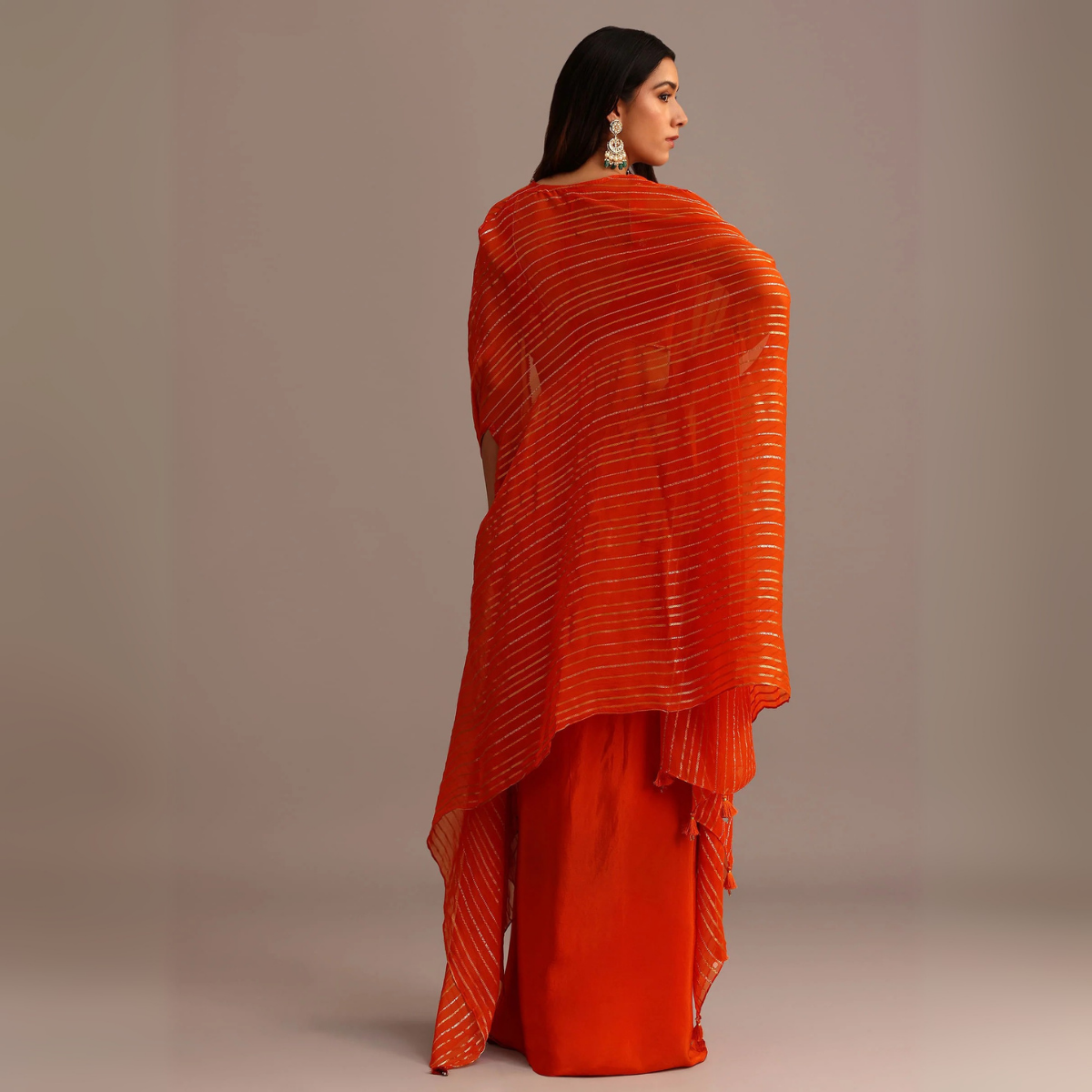 Elegant Indo-Western 3-Piece Combo | Jacket, Shrug, or Dupatta | IW-08