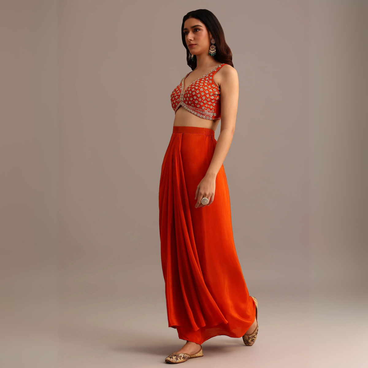Elegant Indo-Western 3-Piece Combo | Jacket, Shrug, or Dupatta | IW-08