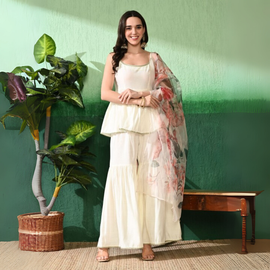 3-Piece Cotton Sharara Set with Dupatta for Women – Soft, Comfortable & Stylish Combo Pack | SD-03