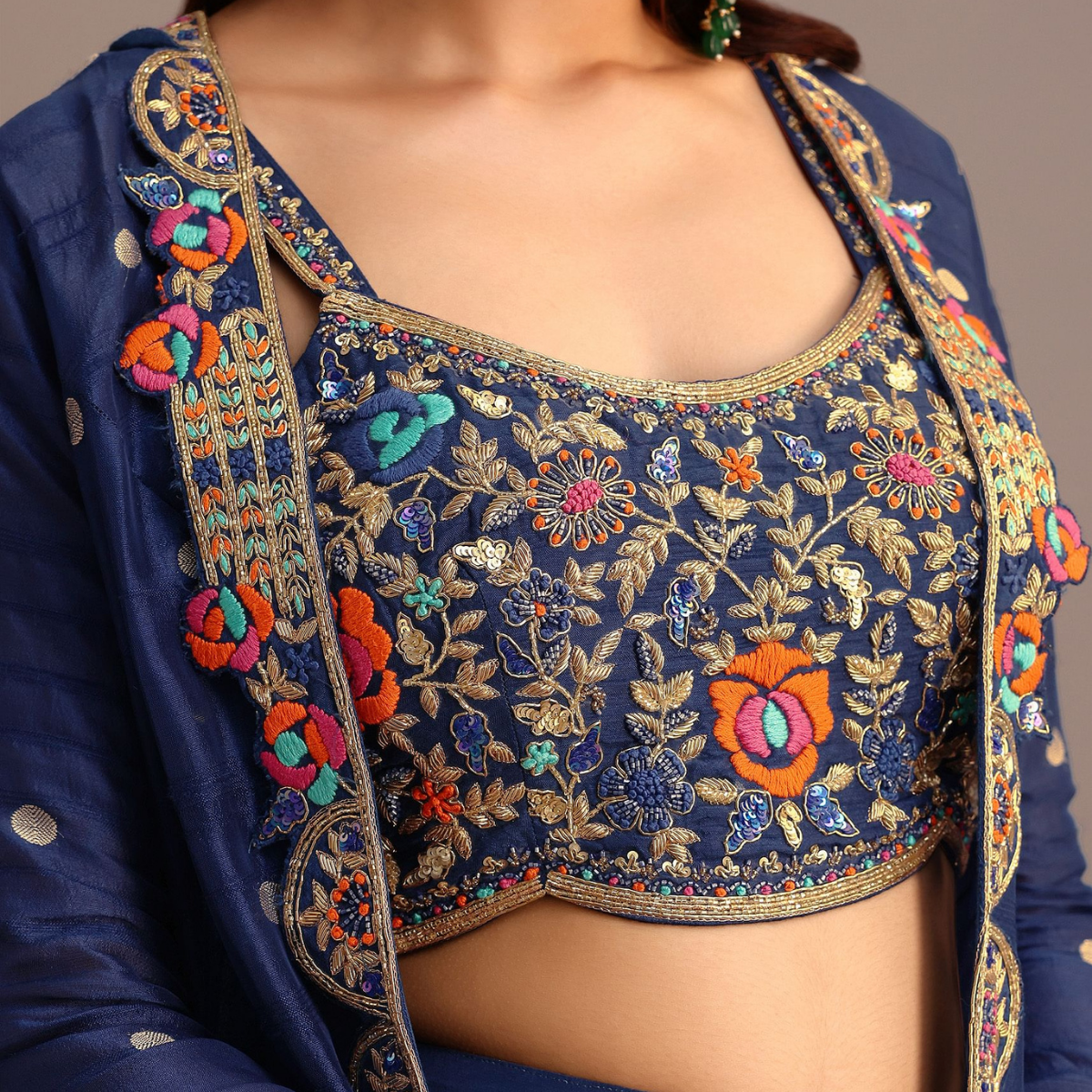 Elegant Indo-Western 3-Piece Combo | Jacket, Shrug, or Dupatta | IW-08