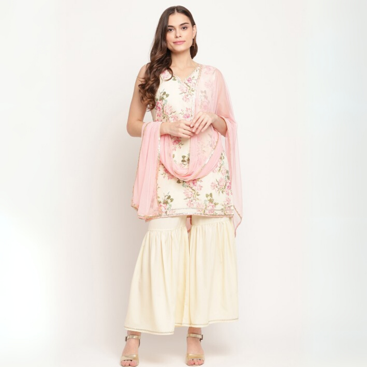 3-Piece Cotton Sharara Set with Dupatta for Women – Soft, Comfortable & Stylish Combo Pack | SD-10
