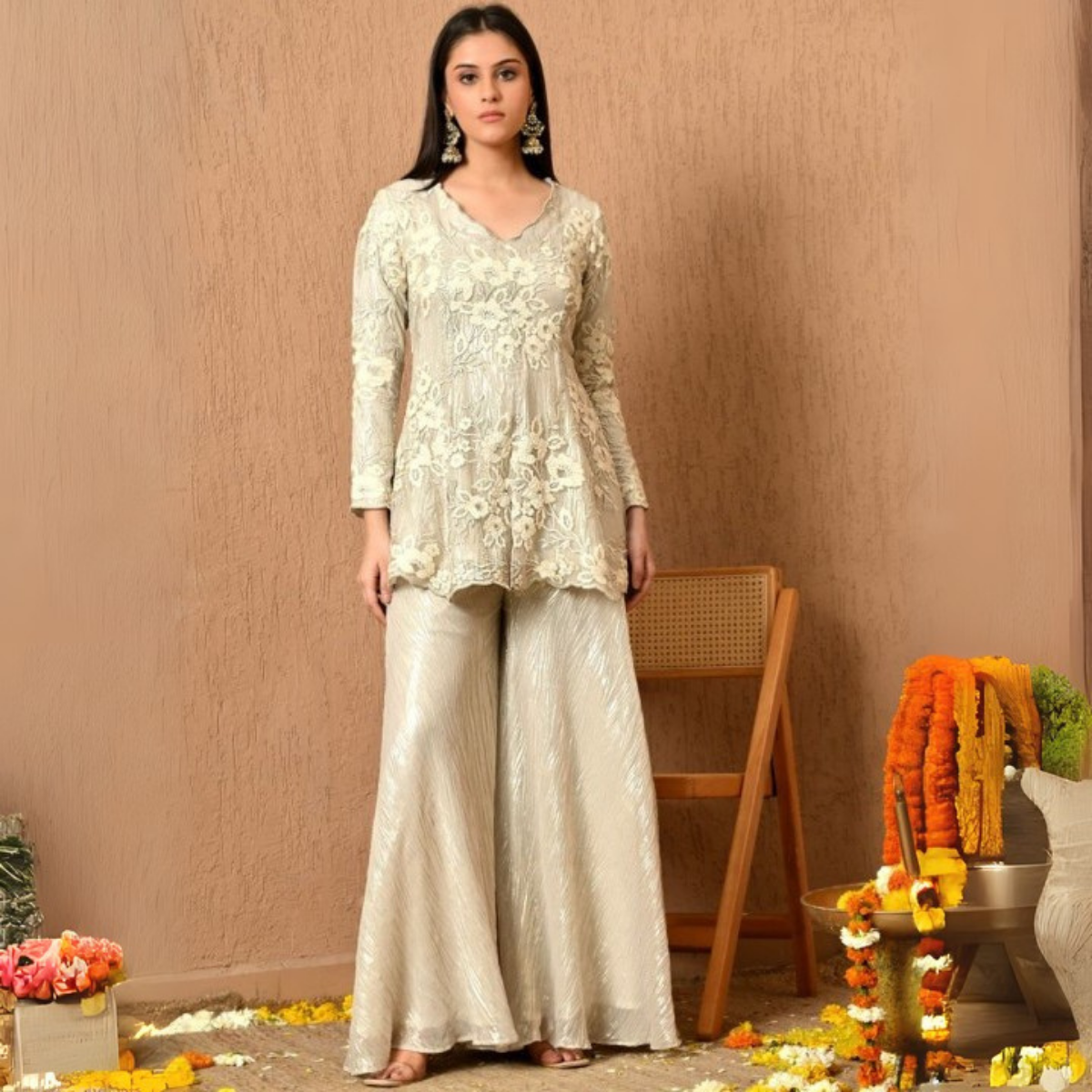 3-Piece Cotton Sharara Set with Dupatta for Women – Soft, Comfortable & Stylish Combo Pack | SD-11