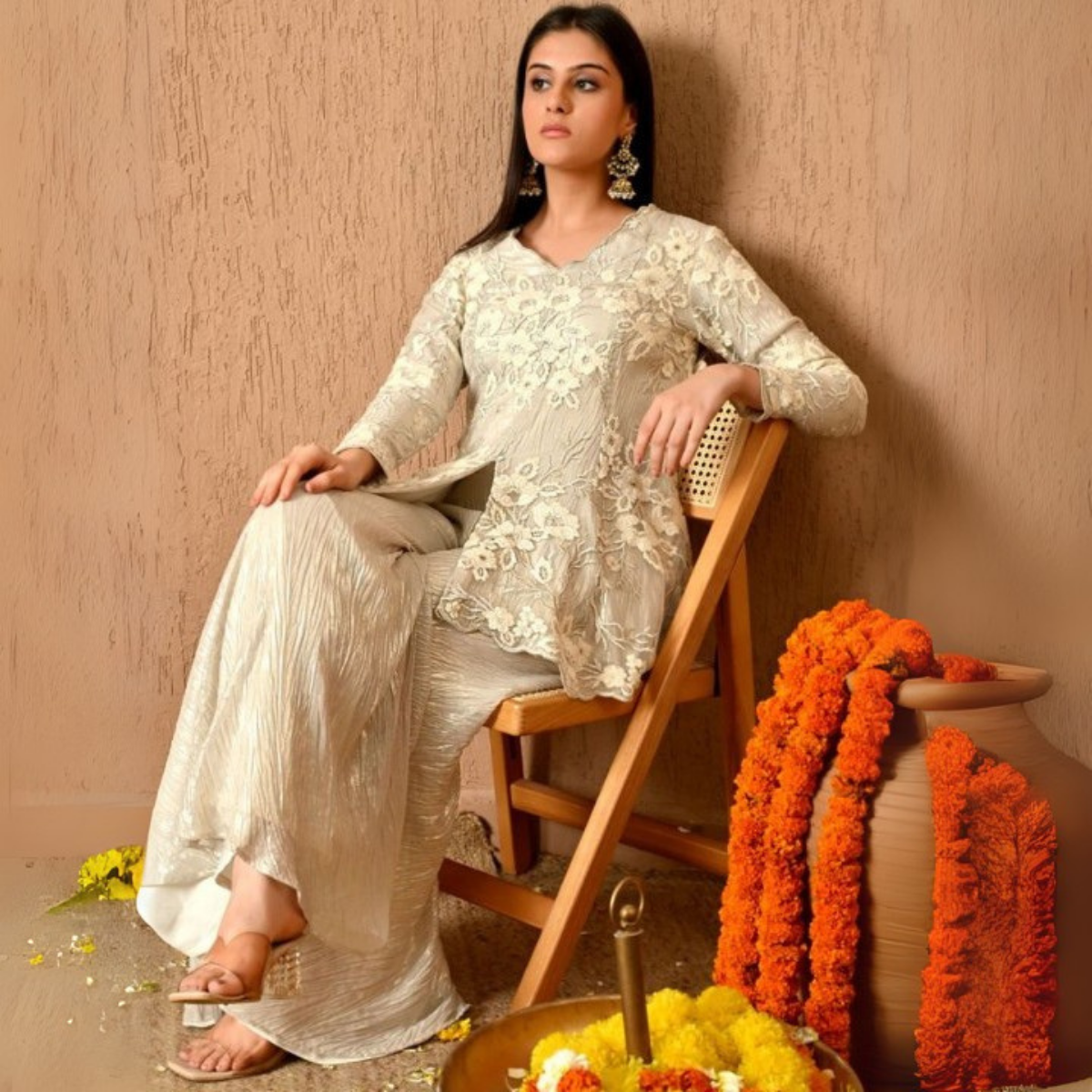 3-Piece Cotton Sharara Set with Dupatta for Women – Soft, Comfortable & Stylish Combo Pack | SD-11