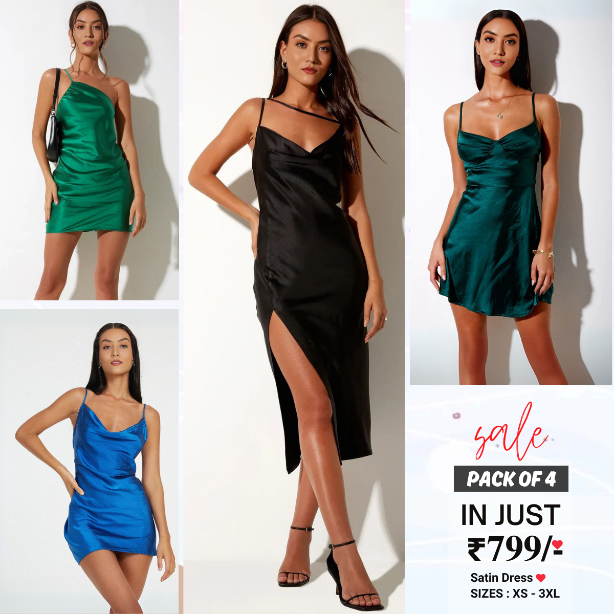 4 Combo Women’s Satin Dress Luxe Looks for Every Occasion | SD-03