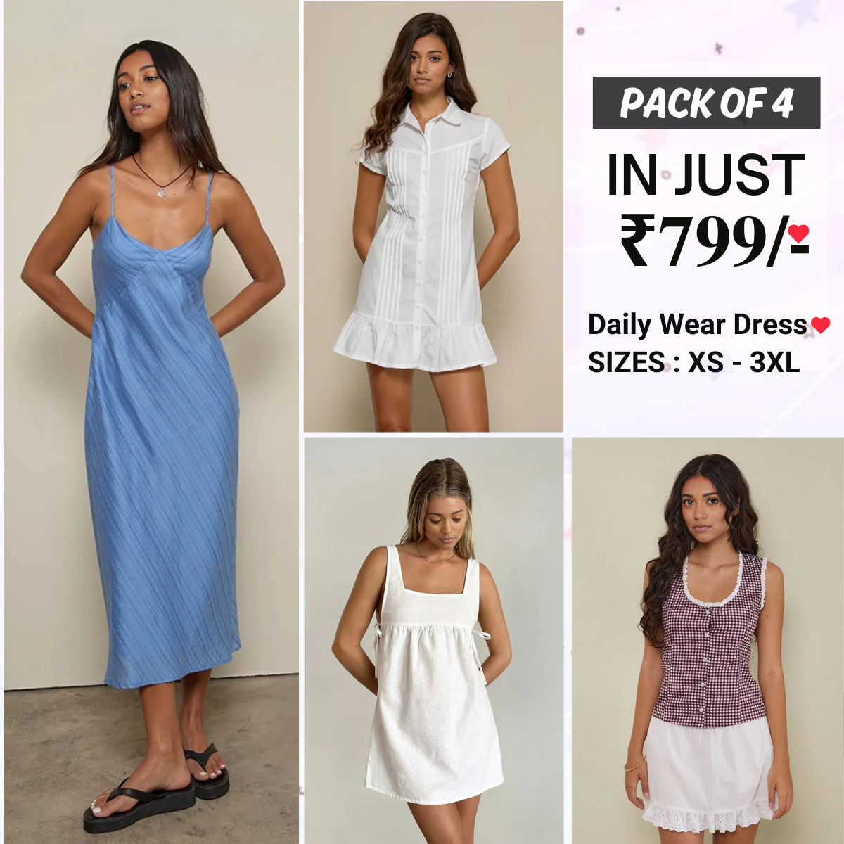 4 Women’s Daily Wear Dress Collection Your Daily Style Solution | DD-03