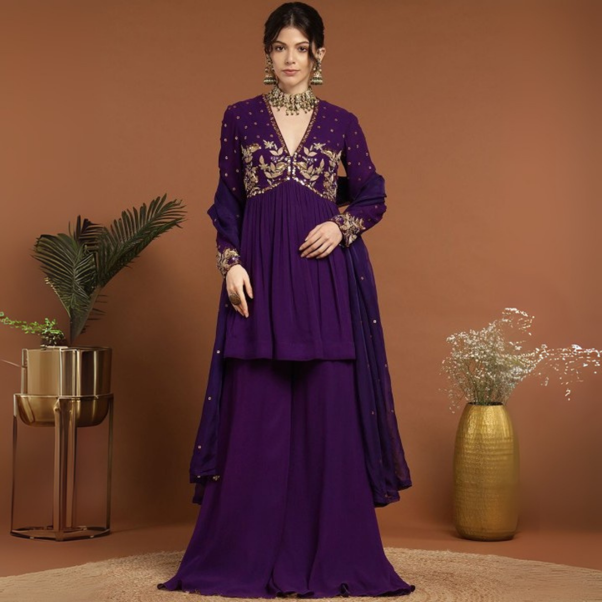3-Piece Cotton Sharara Set with Dupatta for Women – Soft, Comfortable & Stylish Combo Pack | SD-13