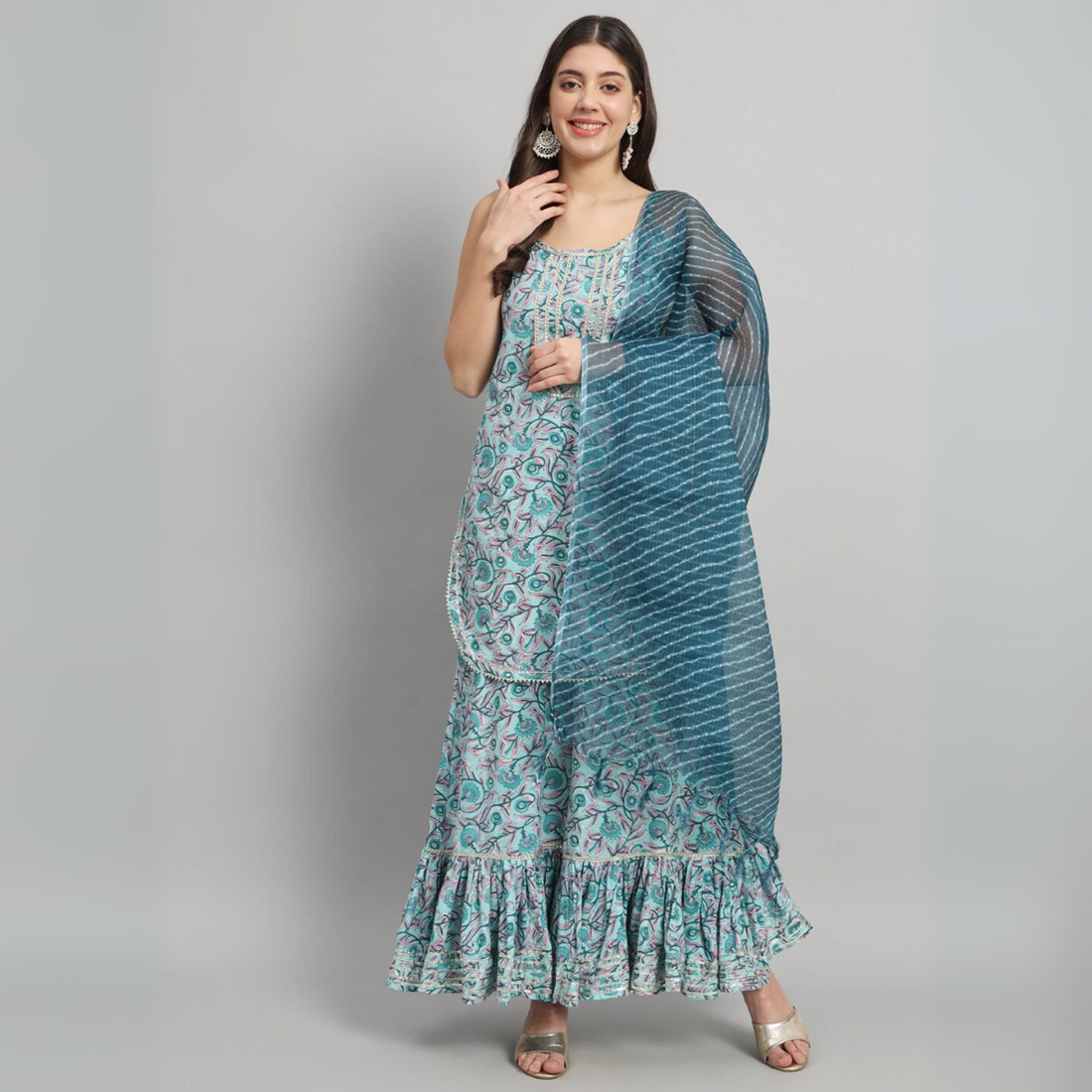 3-Piece Cotton Sharara Set with Dupatta for Women – Soft, Comfortable & Stylish Combo Pack | SD-04