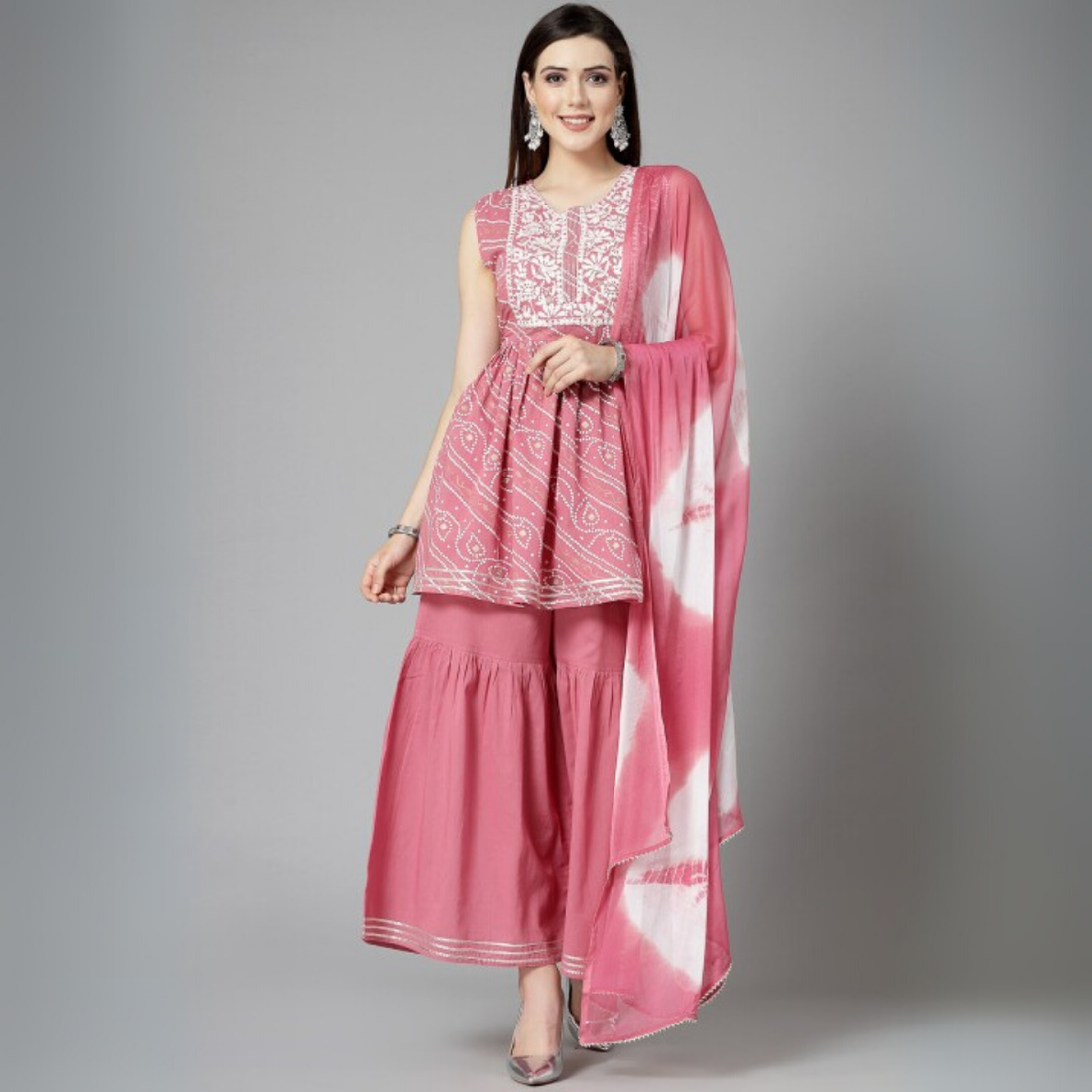 3-Piece Cotton Sharara Set with Dupatta for Women – Soft, Comfortable & Stylish Combo Pack | SD-05