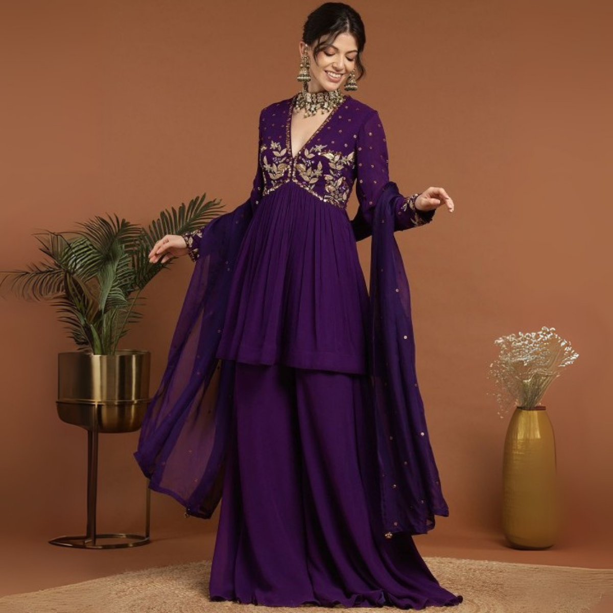 3-Piece Cotton Sharara Set with Dupatta for Women – Soft, Comfortable & Stylish Combo Pack | SD-13