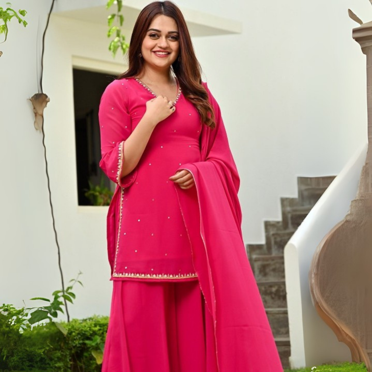 3-Piece Cotton Sharara Set with Dupatta for Women – Soft, Comfortable & Stylish Combo Pack | SD-16