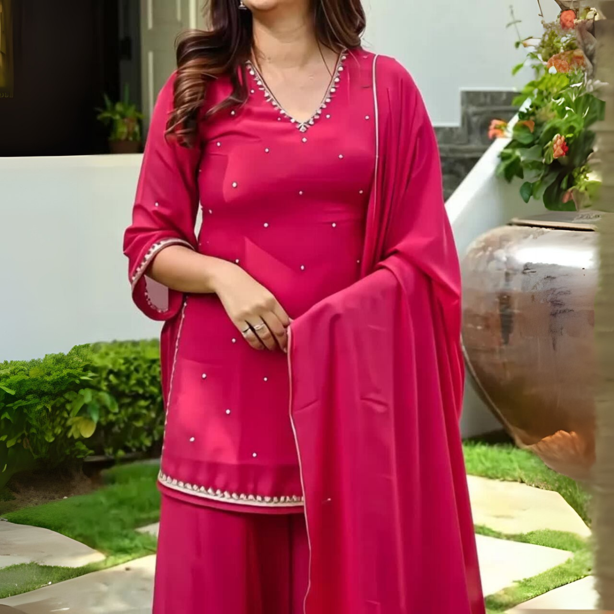 3-Piece Cotton Sharara Set with Dupatta for Women – Soft, Comfortable & Stylish Combo Pack | SD-16