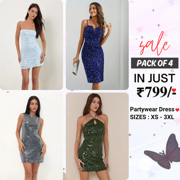 4-Piece Women’s Party Dress Combo Glam Up Every Occasion | PD-04