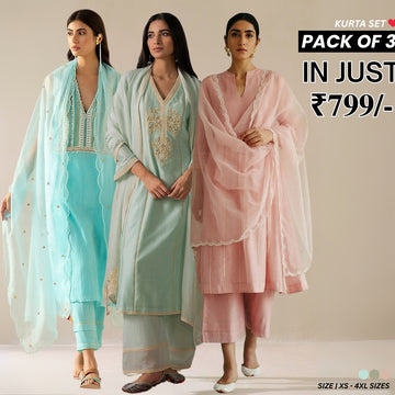 Designer Women’s 3 Piece Kurta Set for Casual & Festive Wear | FW-04