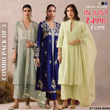 Celebrate Tradition with Our 3 Combo Festive Kurta Sets + Dupatta | FK-04