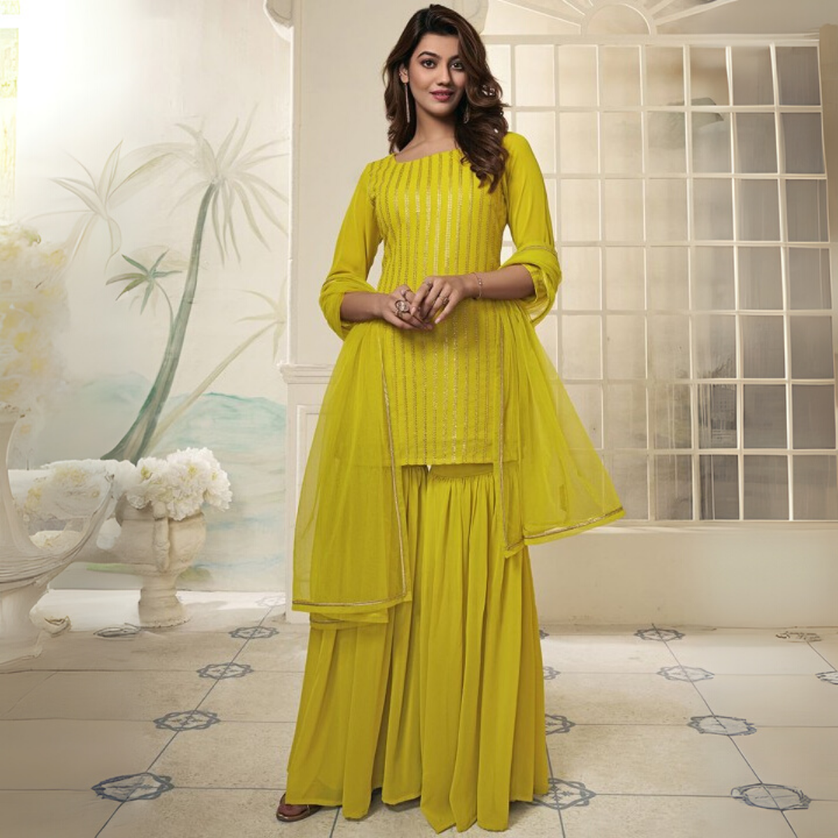 3-Piece Cotton Sharara Set with Dupatta for Women – Soft, Comfortable & Stylish Combo Pack | SD-10