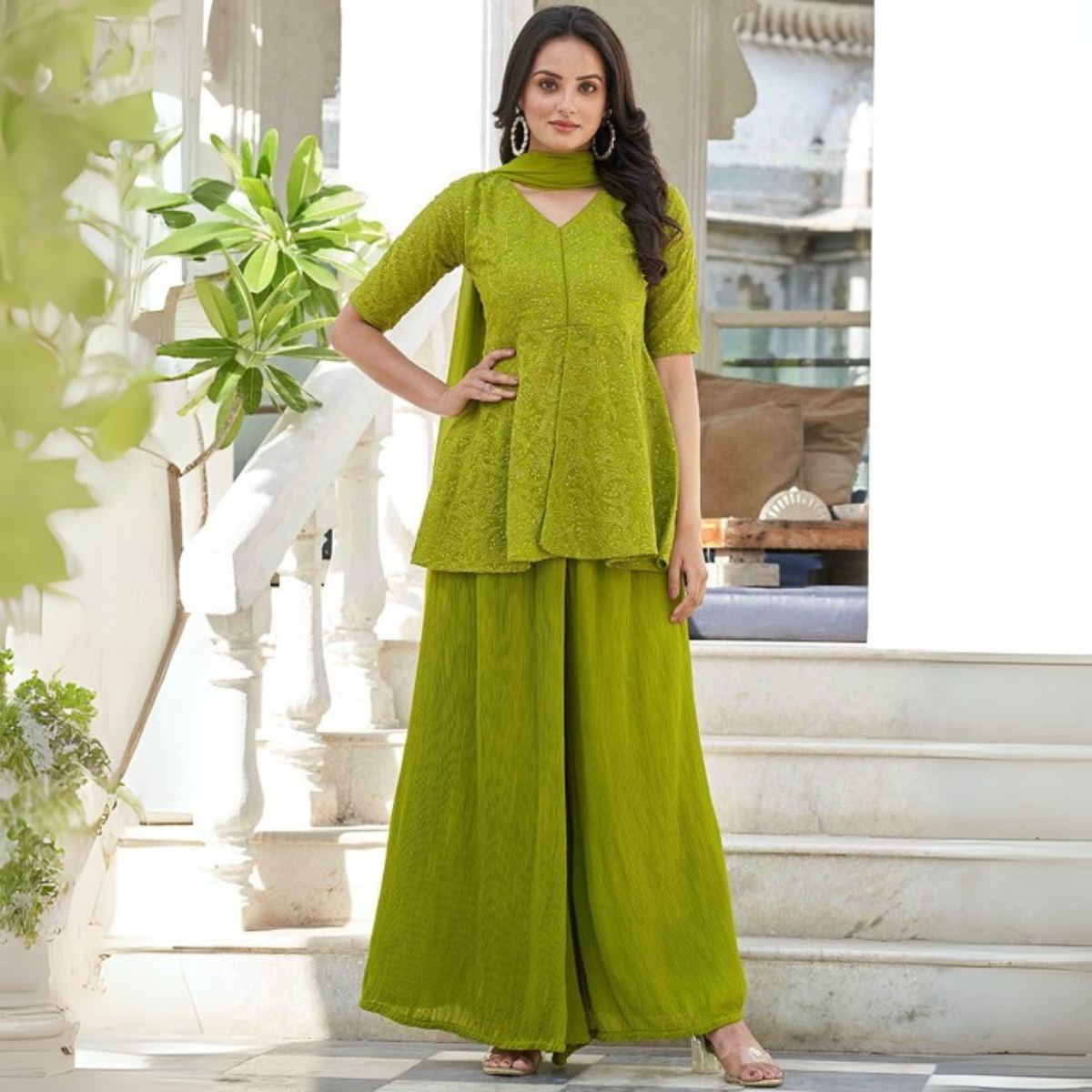 3-Piece Cotton Sharara Set with Dupatta for Women – Soft, Comfortable & Stylish Combo Pack | SD-15