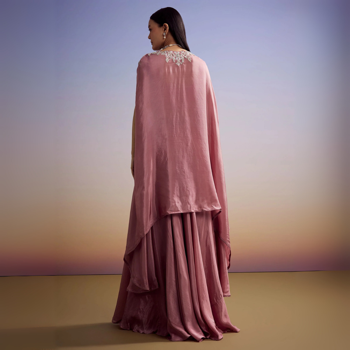 Elegant Indo-Western 3-Piece Combo | Jacket, Shrug, or Dupatta | IW-09