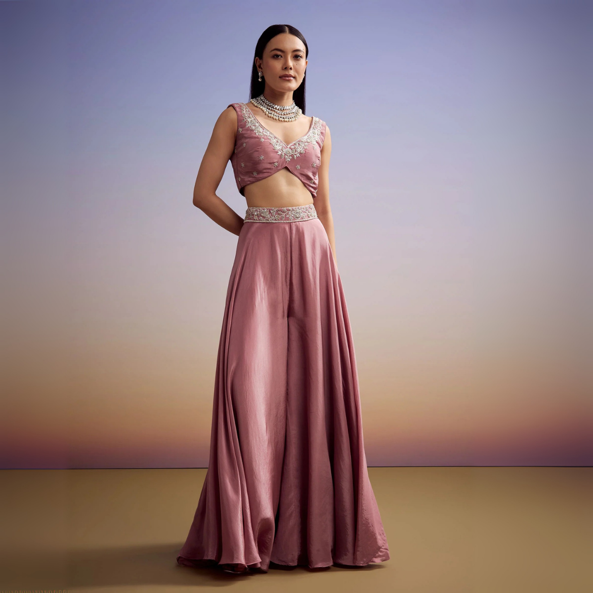 Elegant Indo-Western 3-Piece Combo | Jacket, Shrug, or Dupatta | IW-09