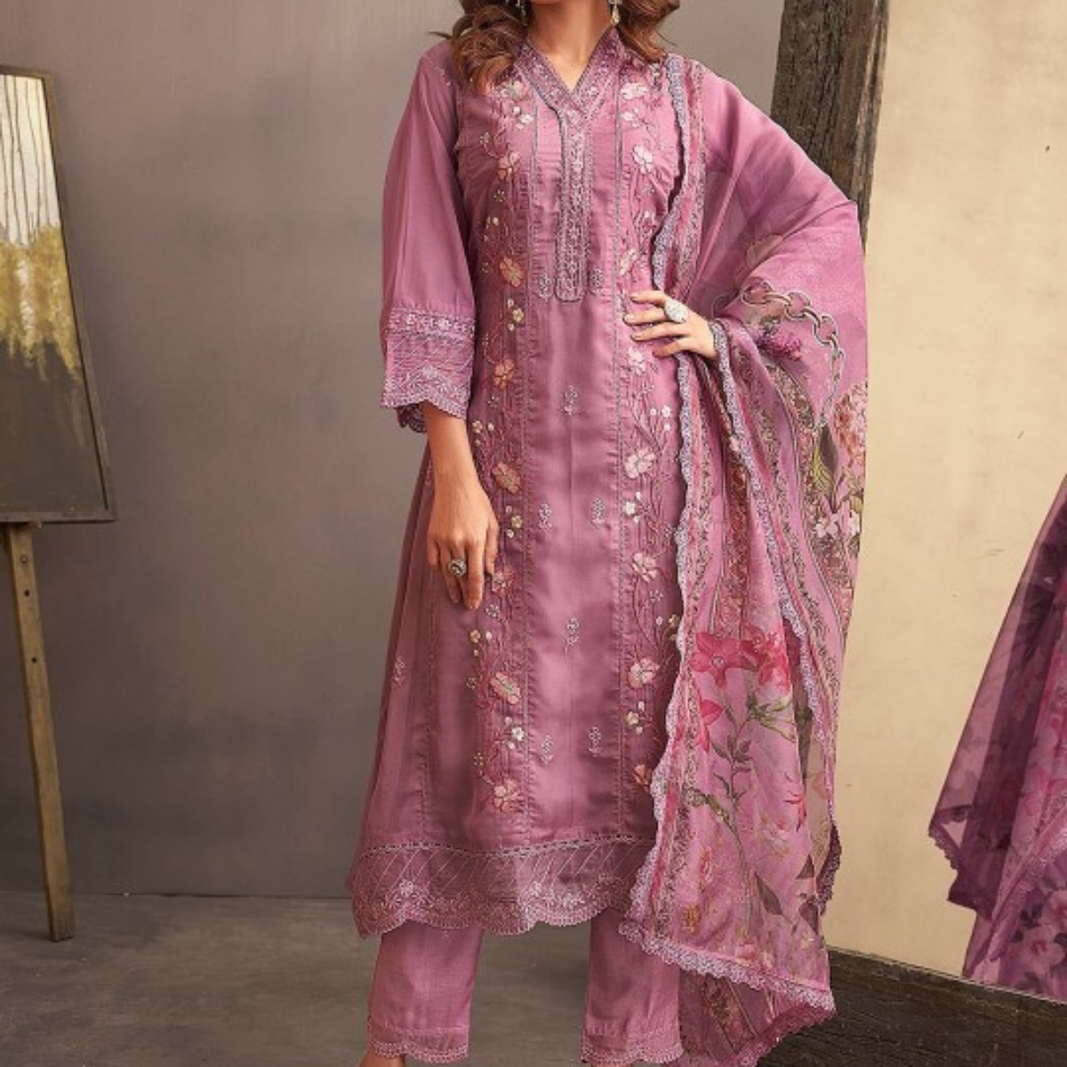 Pack of 3 | Elegant Silk Suit Set for Women | Festive & Party Wear |  SS-01