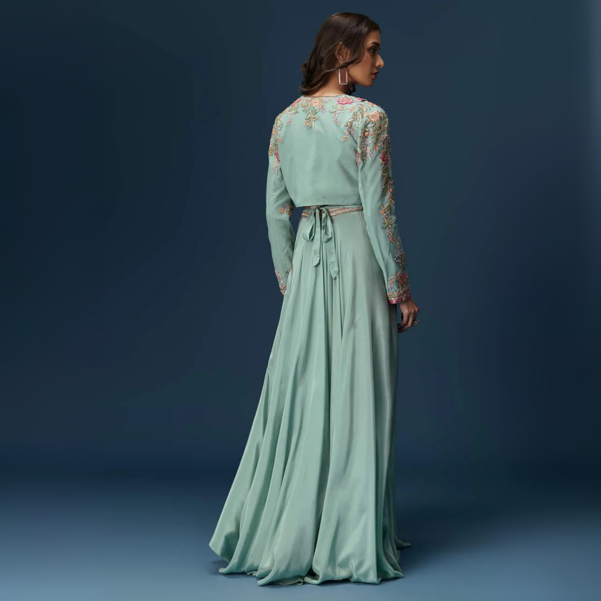 Elegant Indo-Western 3-Piece Combo | Jacket, Shrug, or Dupatta | IW-11