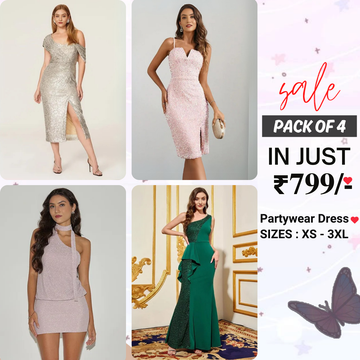 4-Piece Women’s Party Dress Combo Glam Up Every Occasion | PD-05