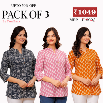 3 Floral Kurtis in one perfect combo |  soft, classic, and effortlessly stylish | SC-01