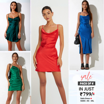 4 Combo Women’s Satin Dress Luxe Looks for Every Occasion | SD-05