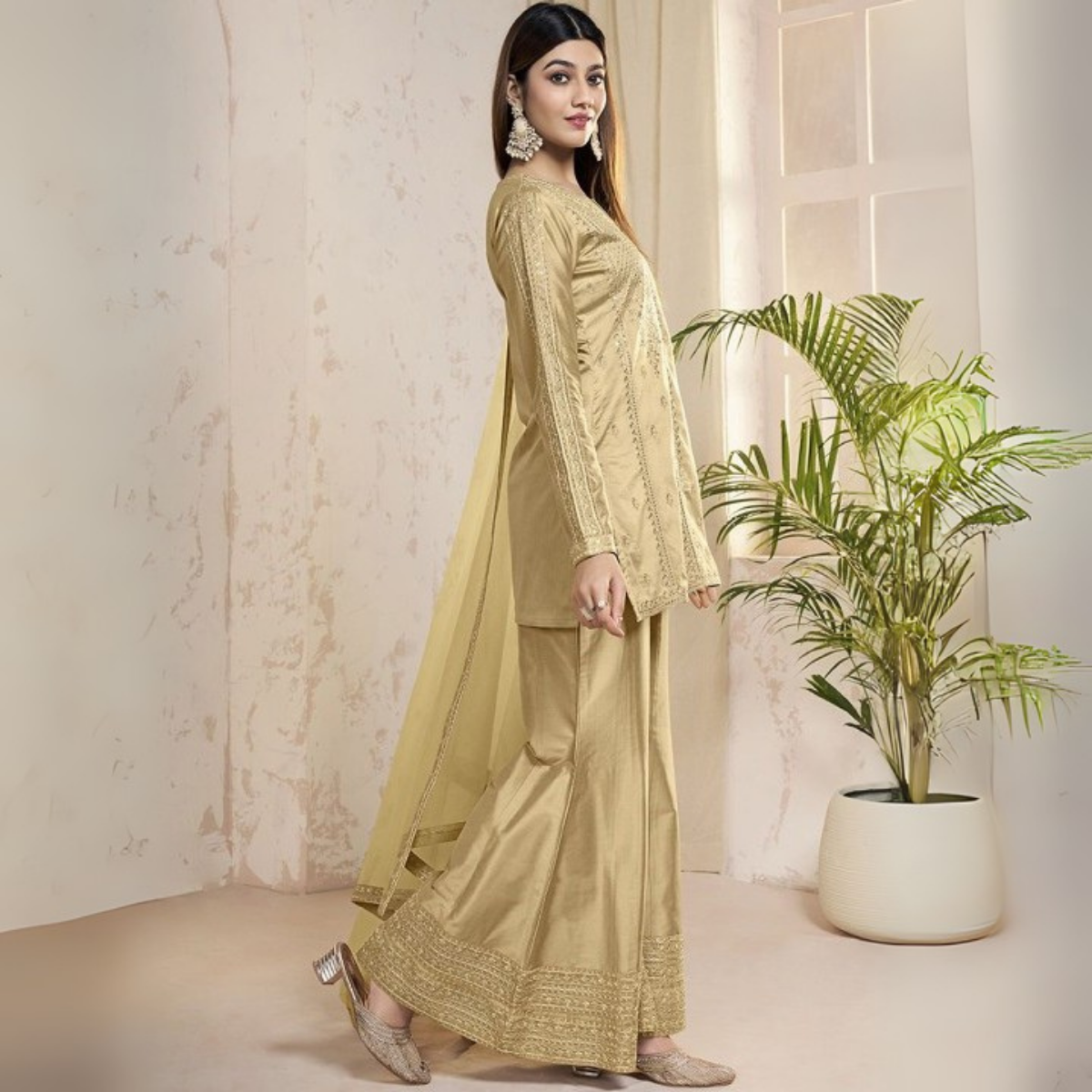 3-Piece Cotton Sharara Set with Dupatta for Women – Soft, Comfortable & Stylish Combo Pack | SD-16
